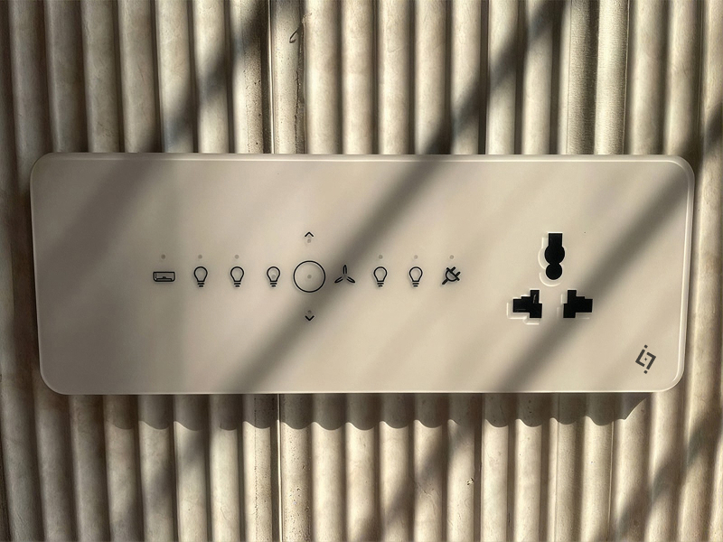 Ivory panel with socket