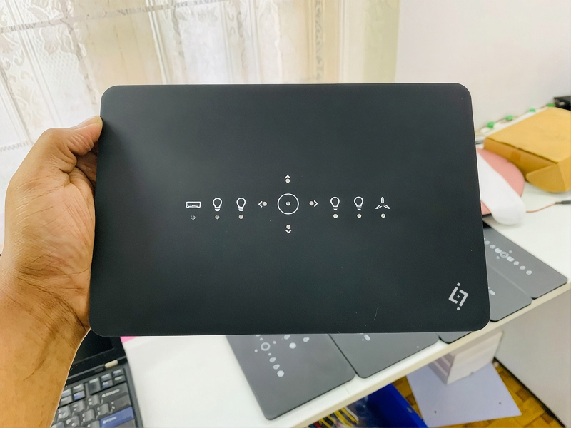 Black square panel