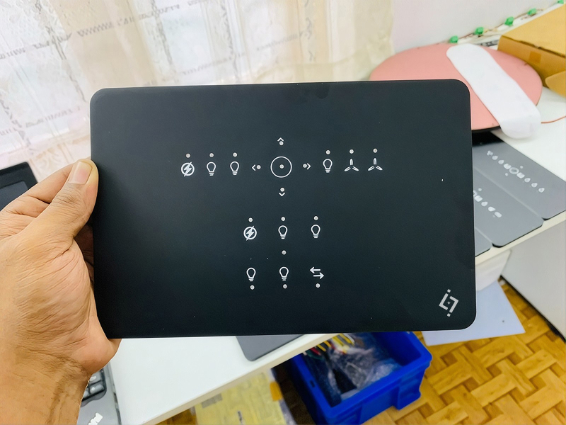 Black multi-control panel